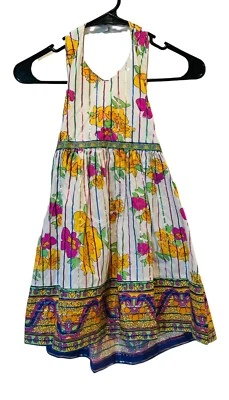 Blueberi Boulevard Striped Floral Sleeveless Summer Dress Girls Size 6X - Image 1 of 4