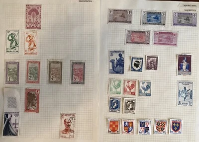 France & Colonies 30 Mint stamps collection On Two Album Pages (lot Z813) - Image 1 of 3