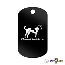 I Love My Jack Russel Terrier Engraved Keychain Gi Tag dog profile jrt parson v2