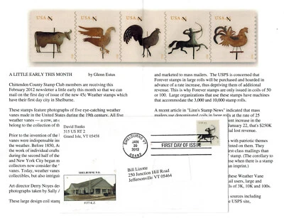 SHELBURNE VT MUSEUM RARE COLONIAL CENTAUR WEATHERVANE FDC & CCSC LITERATURE - Image 1 of 2