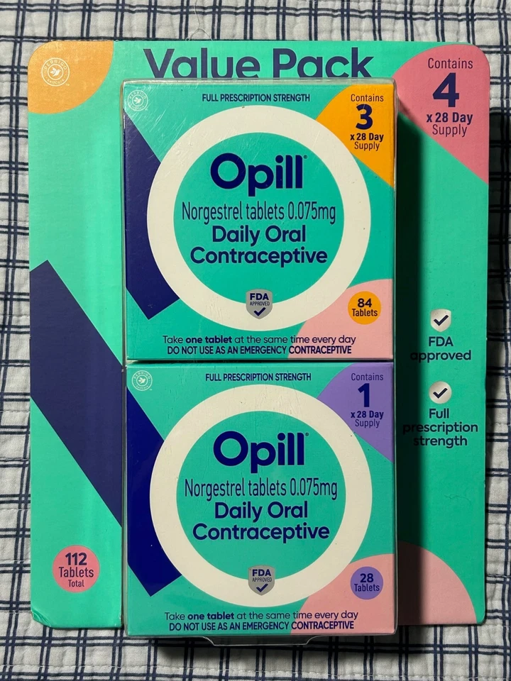 112 Tabletas de anticonceptivo oral diario de 0,075 mg de suministro diario 8/2026 Foto 1 de 1