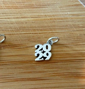 Sterling Silver 10x11mm Stacked Graduation Birth Anniversary Year 2029 Charm - Picture 1 of 2