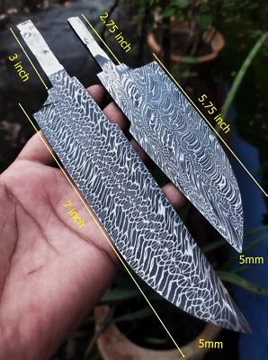 Mosaik Damaststahl Rohling Klingen 2 Stück Sonderanfertigung für die Herstell... - Bild 1 von 4