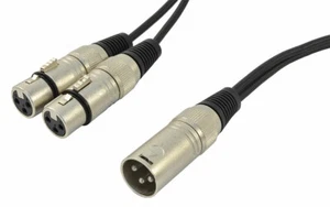 XLR Male To Two XLR Female Splitter Cable – Lead Length 1.5m - Picture 1 of 1