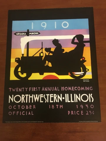 1930 Illinois Illini Vintage Football Poster  - Great For Framing Cover