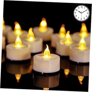 12 Pack Flameless Led Tea Lights Candles with timer Warm Yellow-12 Timer - Picture 1 of 7