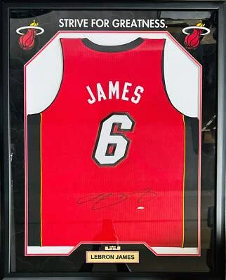 LeBron James Autographed Miami Heat framed Jersey (Upper Deck) - Image 1 of 2