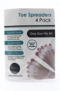 Allsett Health 4-Pack Toe Separators for Bunions - Toe Spacers ONE-SIZE-FITS-ALL - Picture 1 of 2