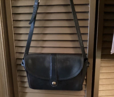 Bolso Bandolera COACH Vintage Push Lock Solapa Negro 030-0140 EE. UU. (11) Foto 1 de 4