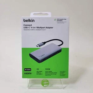 New Belkin Connect USB-C 4-in-1 Multiport Adapter AVC006 - Picture 1 of 4