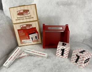 Vintage Coca-Cola Mini Sign Art Wooden 6-Pack Perpetual Calendar Great Condition - Picture 1 of 8