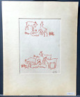 Aristide Maillol Wood Block Print - Red Goats Dates 12-8-1931
