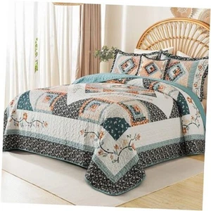 Cotton Queen Size Quilt Comforter Set, Queen (90 * 98 in) Farmhouse - Picture 1 of 7