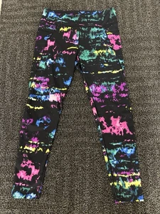 Fila sports womens XL exercise pants black colorful psychedelic colors - Picture 1 of 12