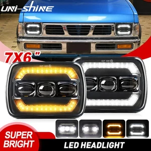 2X Faros LED Hi/Lo DOT 5X7" 7x6" para camioneta Nissan 1995-1996 1997 carrocería rígida - Imagen 1 de 9