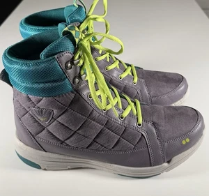 Ryka Aurora Womens Boots 10W Quilted Gray Blue Green Winter Shoes EU41 Outdoors - Picture 1 of 14