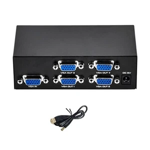 720P/1080P 1x4 VGA Splitter 1 In 4 Out for 1 PC To 4 VGA Monitor/Projector - Afbeelding 1 van 12