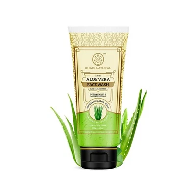 Jabón facial natural de aloe vera Khadi para piel desintoxicante e hidratante | 100 g Foto 1 de 4