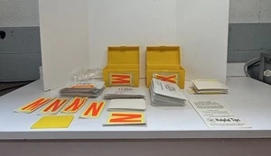 Large Lot Of VTG 5" Vinyl Static Cling Letters Numbers Dayglo Neon Super Signs - Picture 1 of 24