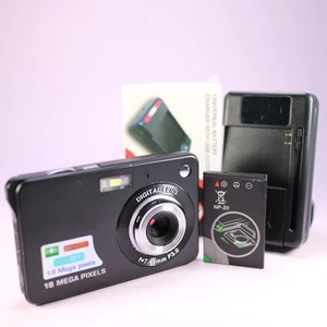 18.0MP Unbranded Compact Digital Camera Black Tested With Battery and Charger - Picture 1 of 9