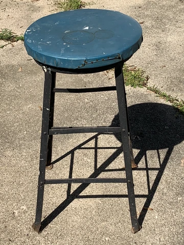 MCM Industrial Drafting Stool 29” Wrought Iron, Work Shop Garage Chair Cover