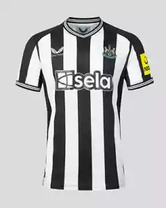 NEWCASTLE UNITED Oficjalna męska czarno-biała koszula domowa Castore 2023/2024 sugerowana cena detaliczna 70 £ - Zdjęcie 1 z 5