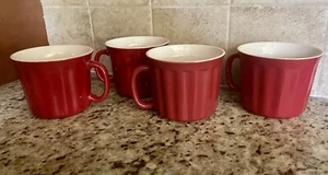 Good Cook Stoneware Burgundy Coffee Mugs 16oz Lot Of 4 - Picture 1 of 4