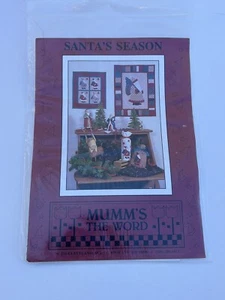 Gift Bag Wine Bag Santa Quilting Pattern Mumms Santa's Season  18" x 23"  Xmas - Picture 1 of 2