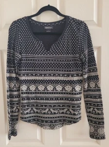 Lucky Brand Damen Thermo T schwarz Print Gr. L - Bild 1 von 4