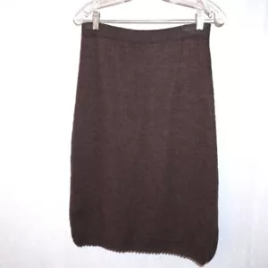 Vintage PERUVIAN CONNECTION 100% alpaca knit skirt pull-on approx. size M brown - Picture 1 of 7