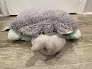 Pillow Pets Pee Wees "Nutty Elephant" Stuffed 18" Animal Gray Blue 2010 - Picture 1 of 6
