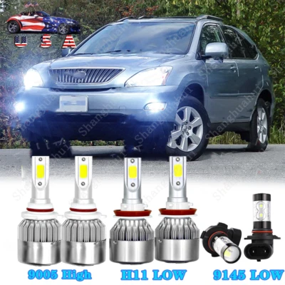6000K LED Headlight Fog 6X Bulbs Combo For Lexus RX330 2004-2006 RX350 2007-2009 - Image 1 of 4