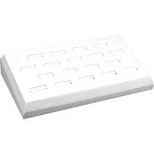 White Faux Leather 18 Ring Tray Jewelry Display Tray 8 1/4" x 4 1/2" - Picture 1 of 1