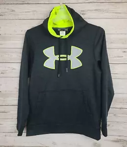 Under Armour Women's Pullover Sweatshirt Size SmP Loose Black W/Neon Accent Hood - Picture 1 of 11