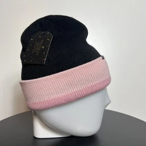 Berretto/Cappello reversibile Victoria’s Secret Signature Stripe Oink nero taglia unica - Foto 1 di 10