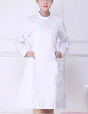 Women Stand-up collar Nurse Doctor Beautician Lab Long Coat Think Work Clothes - Image 1 of 4