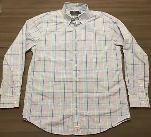 Vineyard Vines Mens Large Slim Fit Murray Button Front Multi-Color Gingham Plaid - Foto 1 di 8