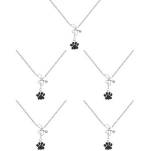 5 PCS Anhänger Halskette Klauendruck Für Frauen Trendy Pfote Fräulein - Bild 1 von 12
