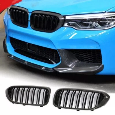 For BMW 5 Series G30 G31 G38 F90 M5 2017-2020 Carbon Fiber Front Bumper Grille Foto 1 de 4