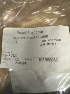 MS27484T18A32PA AMPHANOL POWELL Circular MIL Spec Connector 32P Size 18 W/PINS - Picture 1 of 9