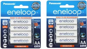 Panasonic Eneloop AA NiMH Rechargeable Batteries x 8 - Made in Japan - Picture 1 of 1
