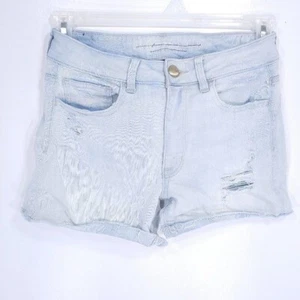 American Eagle Super Stretch hoch geschnitten Shortie abgenutzt helle Waschung Shorts Größe 6 - Bild 1 von 10