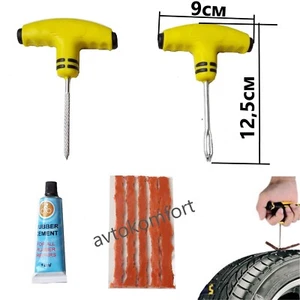 Lo último Coche Sin Tubo Neumáticos Sin Tubo Reparación Enchufe Kit Aguja Parche Fijación Herramienta Cemento - Imagen 1 de 5