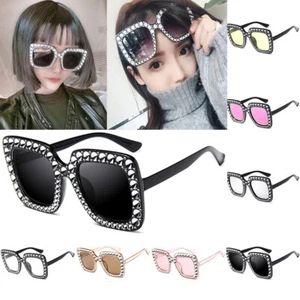 5pcs Luxury Bling Rhinestone Oversized Square Sunglasses Fashion Outdoor Shades☋ - Picture 1 of 18