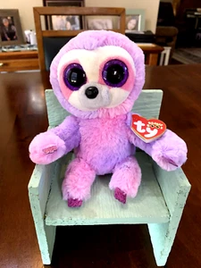 Ty Beanie Boos DREAMY das rosa und lila Faultier, 6", neuwertig Etikett, brandneu - Bild 1 von 13