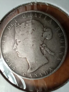 1870 LCW Canadain Silver Fifty Cent Coin . - Picture 1 of 4