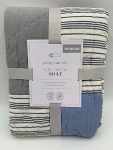 Pottery Barn Kids Wilder Patchwork Baby Quilt Blue Multi 36x50" #R98 - Picture 1 of 9