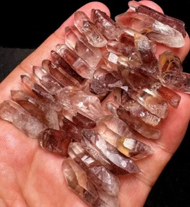 47g 35PCS Natural Phantom Red Pyramid Lemuria QUARTZ Crystal Point s858 - Picture 1 of 8