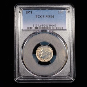 1971 Roosevelt Dime - 10c - PCGS GRADED MS66 - NICE PATINA - Picture 1 of 4