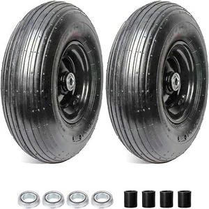 (2-Pack) 4.00-6" Tire and Wheel, 13" Pneumatic Tire and Rim for Wheelbarrow, ... - Picture 1 of 3
